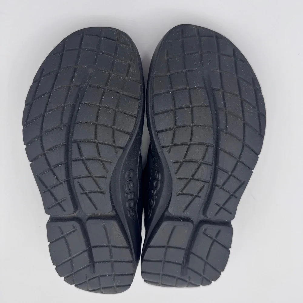 Oofos OOmg Mesh Low Black Recovery Walking Shoes Womens 6 Slip On Travel Comfort